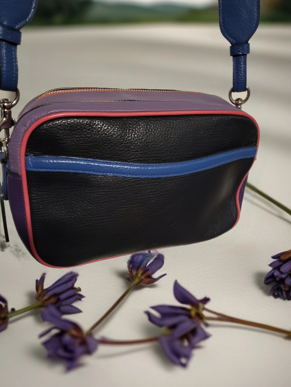 COACH Colorblock JESS Bag. Black, Blue.  Pink , And Purple. - Picture 8 of 11